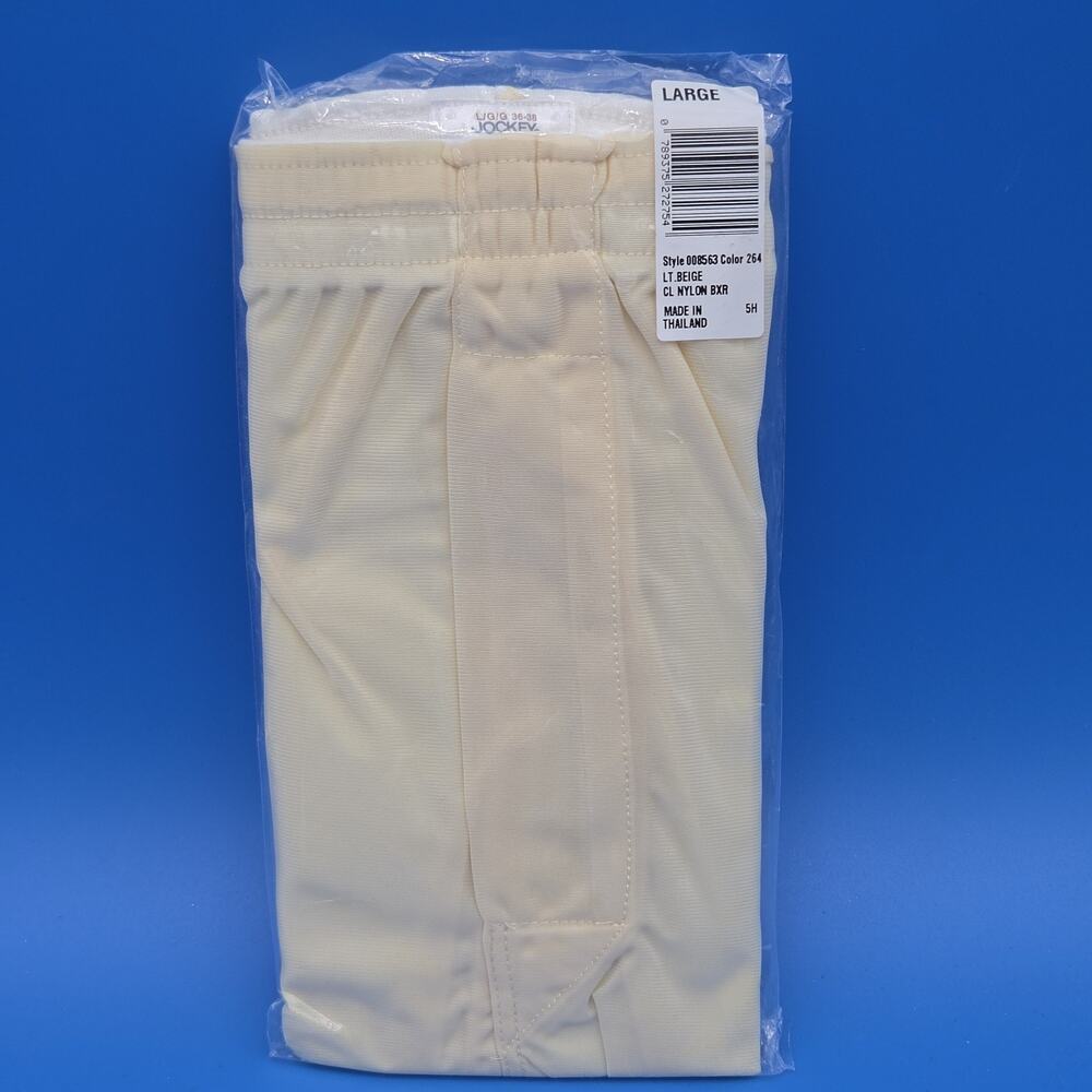 Jockey Nylon Tricot Boxer Shorts Men’s Large 36-38 Light Beige NOS Sealed 008563